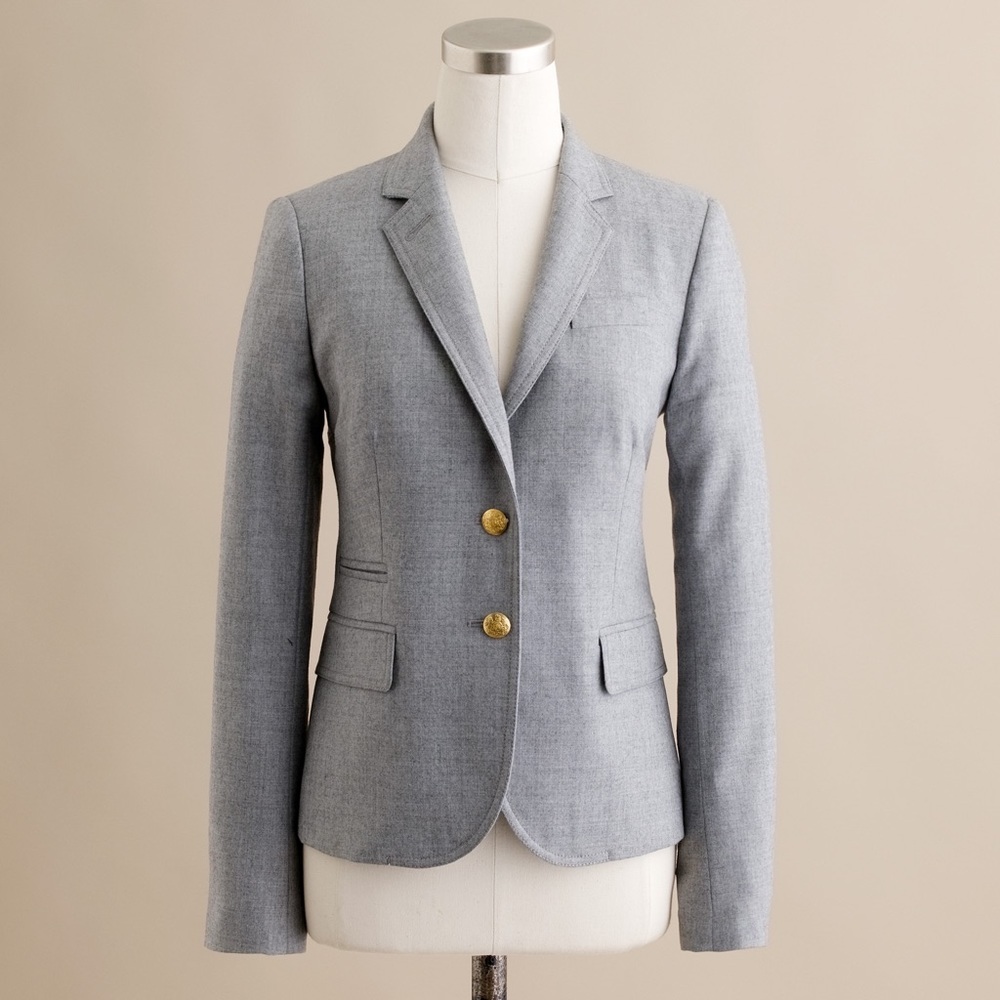 J.Crew
Women's Gray Schoolboy Blazer in Wool Flannel